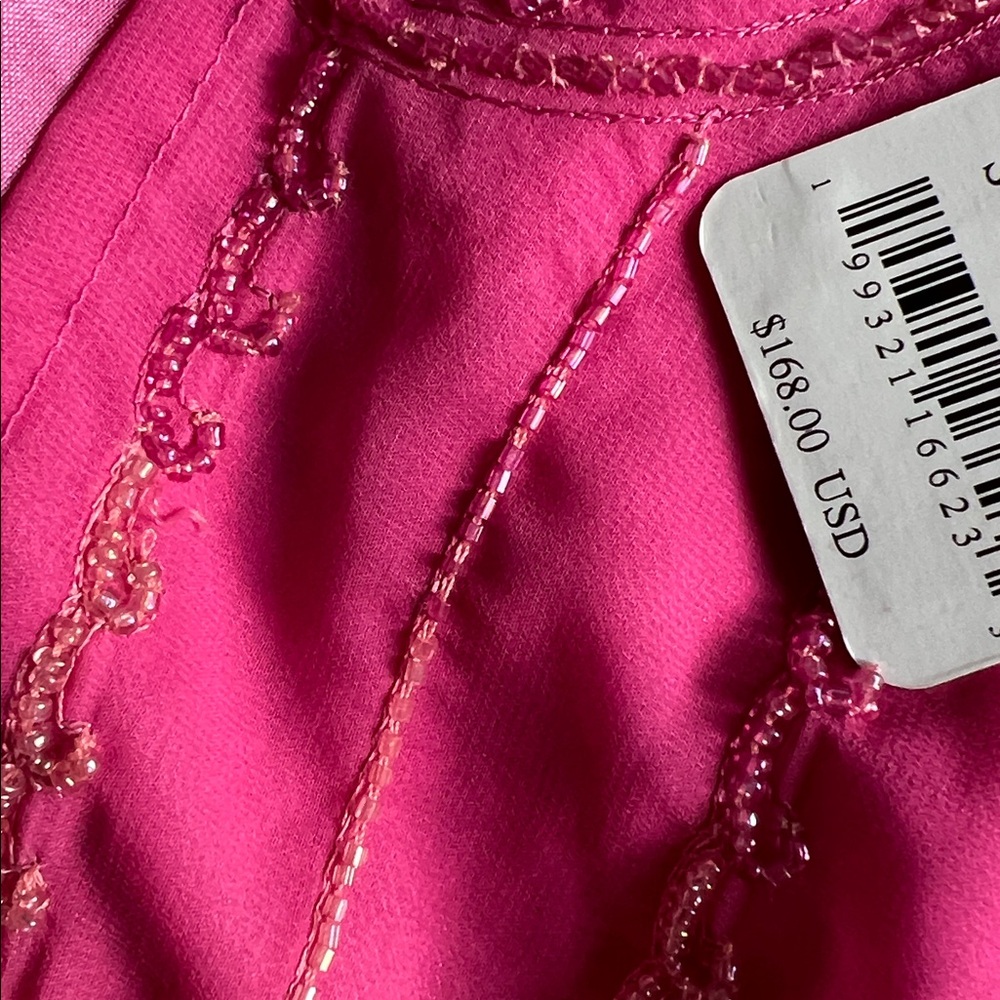 Pink Embroidered Mini Wrap Skirt - Picture 6 of 6